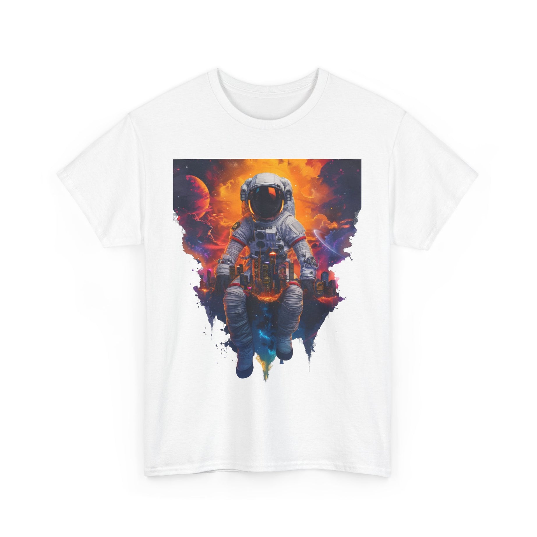 Cosmic Adventure Unisex Heavy Cotton Tee - Weltraum Explorer Design
