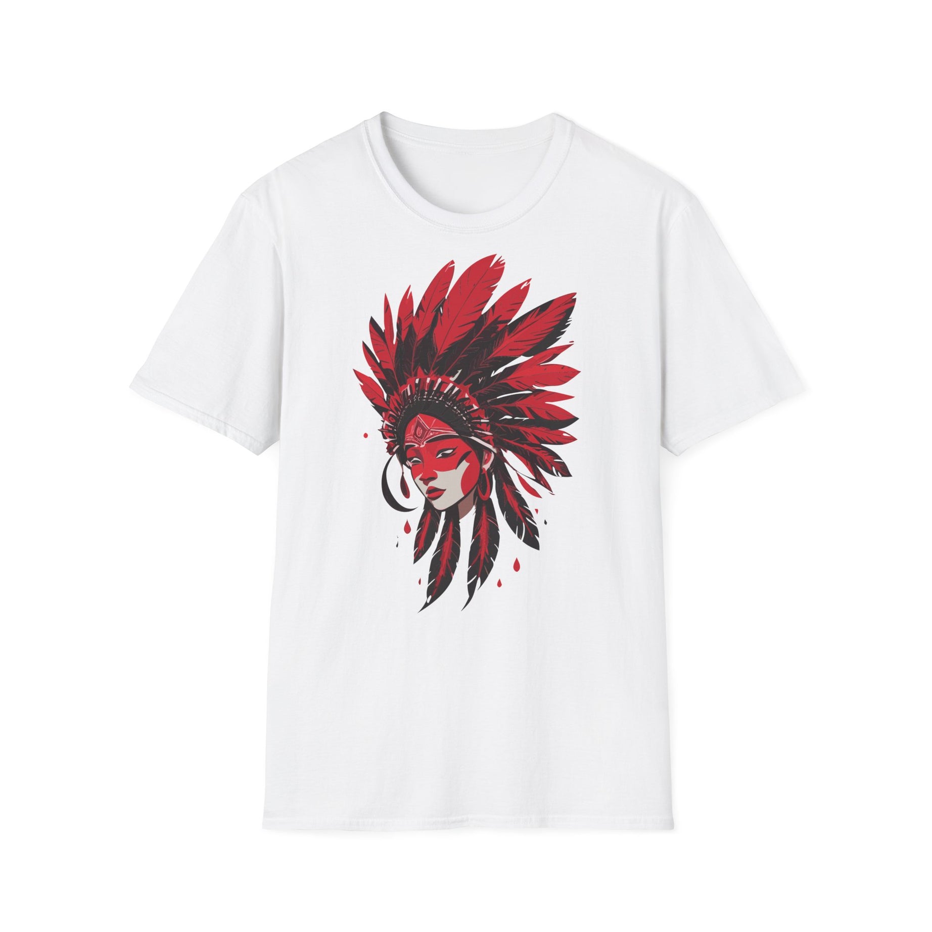 Boho-Federkopfschmuck Unisex T-Shirt – Künstlerischer Ethno-Style für Freigeister
