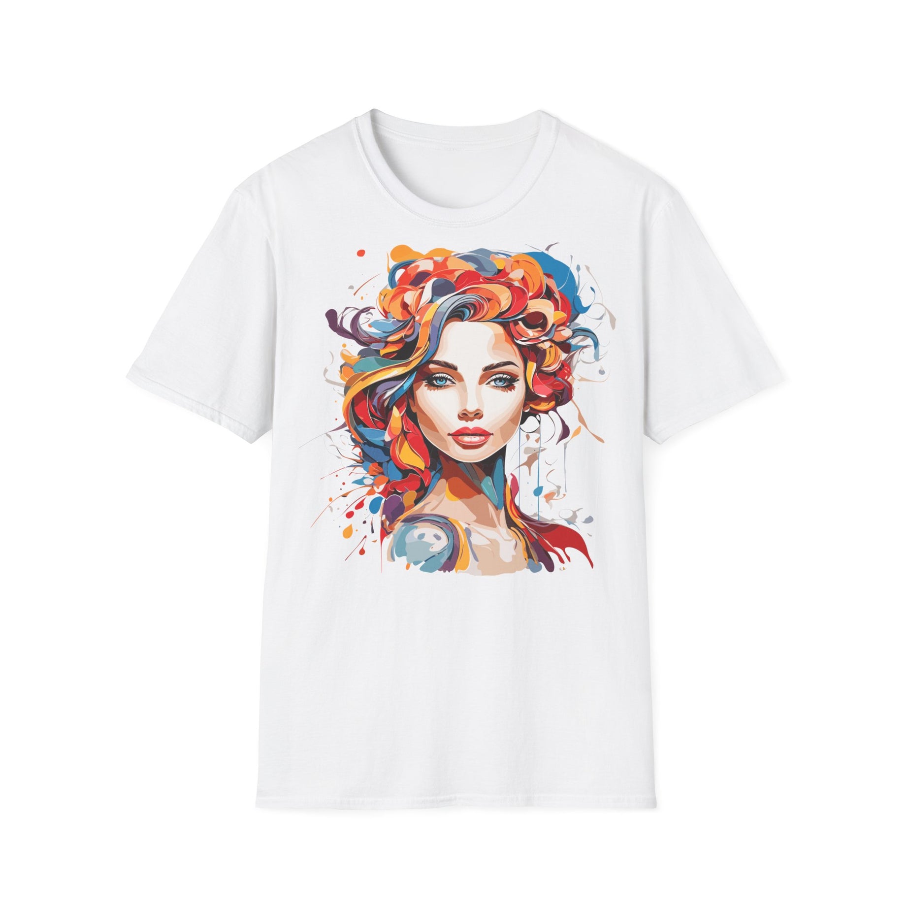 Farbenfrohes Künstlerisches Porträt Unisex T-Shirt – Lebendige Kunst für Kreative Seelen