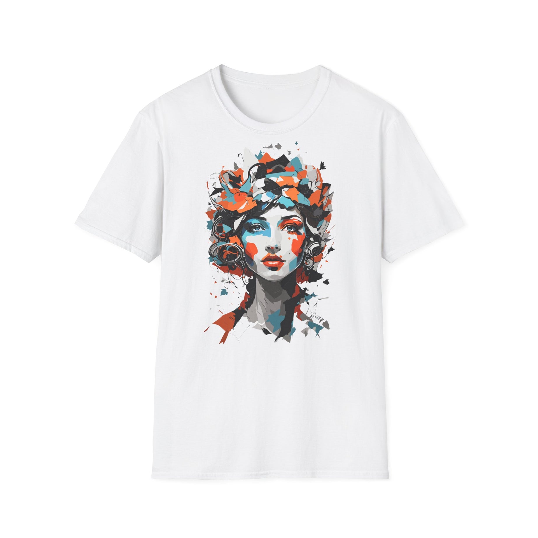 Künstlerisches Blumen Unisex T-Shirt – Lebendiges Abstraktes Design